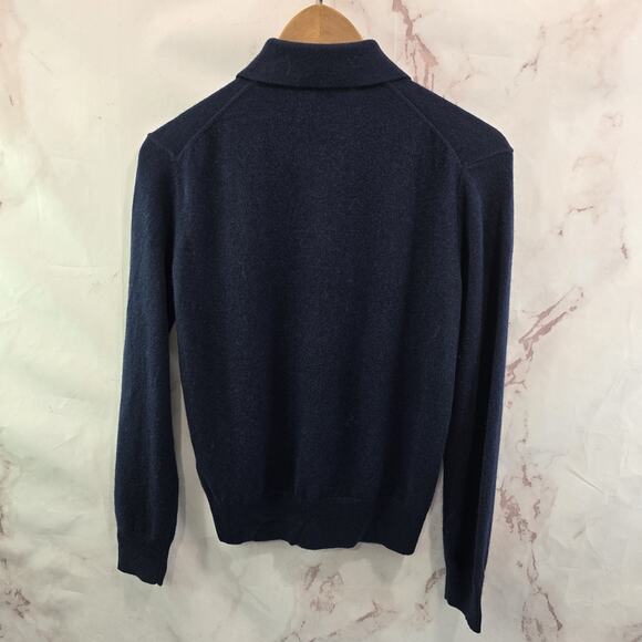 Everlane Sweater Womens XS Navy Cashmere Polo Henley Blue Button NEW - Picture 5 of 10